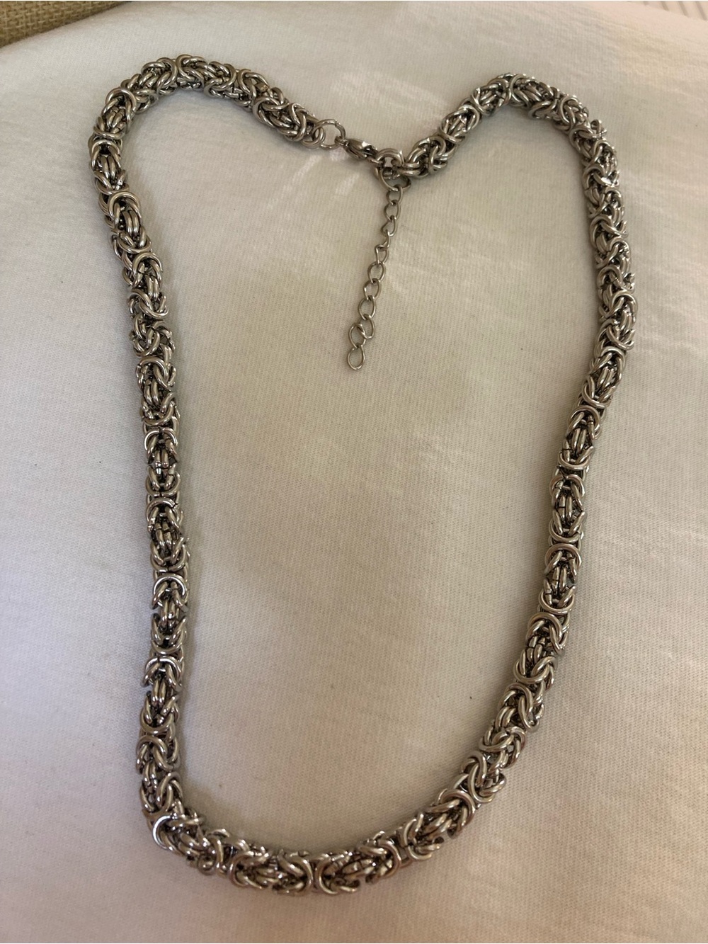 Byzantine Silver Tone Statement Necklace